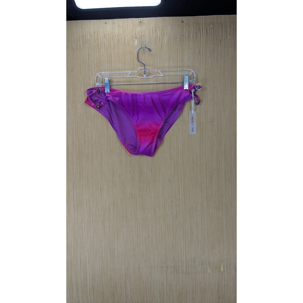 Forever 21 Pink Purple Ombre Bikini Bottoms Gold Bead Accents Size XL NWT